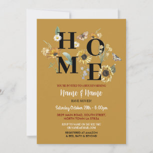 Invitation Fleurs de tournesol Ménage Mustard Party