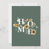 Invitation Fleurs de tournesol Ménage Printemps Green Party (Dos)