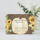 Invitation Fleurs de tournesol rustiques Citrouille blanche e (Debout devant)