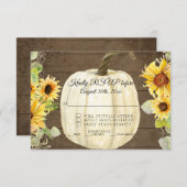 Invitation Fleurs de tournesol rustiques Citrouille blanche e (Devant / Derrière)