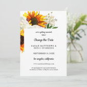 Invitation Fleurs de tournesol sur fond blanc Modifier les dé (Debout devant)