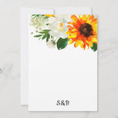 Invitation Fleurs de tournesol sur fond blanc Modifier les dé (Dos)