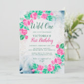 Invitation Fleurs de tourniquet rose Madagascar Anniversaire (Debout devant)