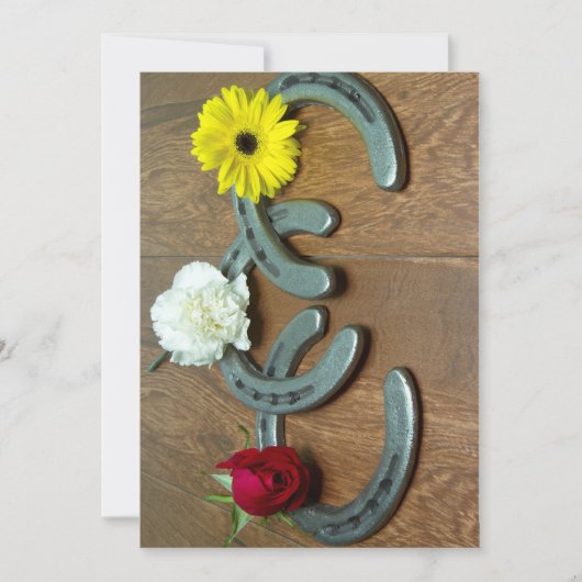 Invitation Fleurs de Triple Crown et partie en fer à cheval (Devant)