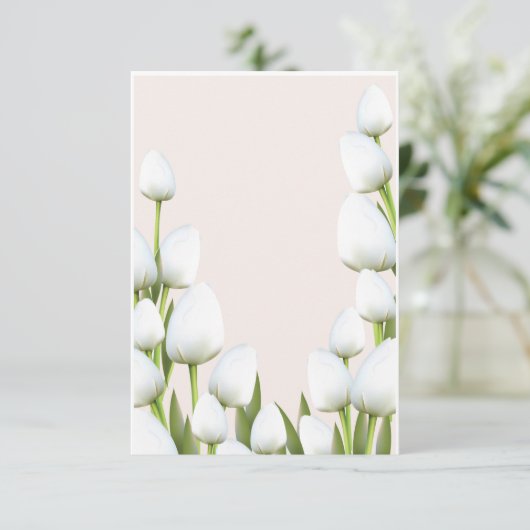 Invitation Fleurs de Tulipe blanche  (Debout devant)