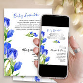 Invitation Fleurs de Tulipe Printemps 2e Enfant Bébé Sprinkle