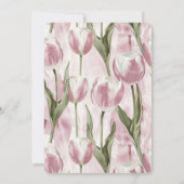 Invitation Fleurs de tulipe rose chic Anniversaire (Dos)