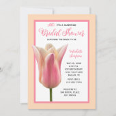 Invitation Fleurs de Tulipe Rose pour Enterrement  (Devant)