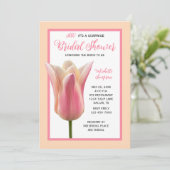 Invitation Fleurs de Tulipe Rose pour Enterrement  (Debout devant)