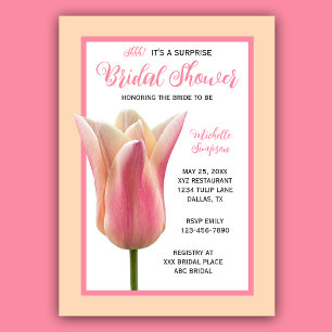 Invitation Fleurs de Tulipe Rose pour Enterrement 