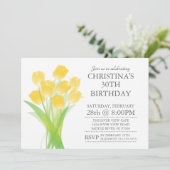 Invitation Fleurs de tulipe typographique moderne fête d'anni (Debout devant)