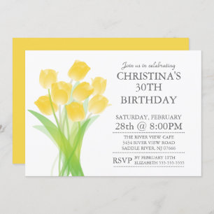 Invitation Fleurs de tulipes typographiques modernes Fête d'a