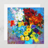 Invitation Fleurs de Van Gogh dans un vase bleu (Devant / Derrière)