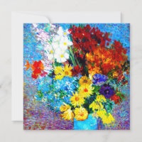 Fleurs de Van Gogh dans un vase bleu