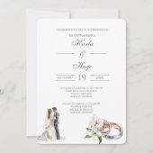 Invitation Fleurs de verdure avec alliance Mariage espagnol (Devant)