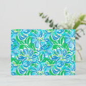 Invitation Fleurs de verdure bleues chic (Debout devant)