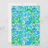 Invitation Fleurs de verdure bleues chic (Dos)