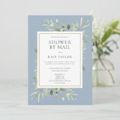 Invitation Fleurs de verdure de douche de mariée par courrier (Debout devant)
