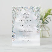 Invitation Fleurs de verdure Fleurs sauvages Mariage d'hiver (Debout devant)