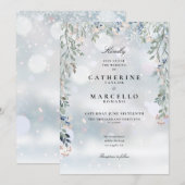 Invitation Fleurs de verdure Fleurs sauvages Mariage d'hiver (Devant / Derrière)