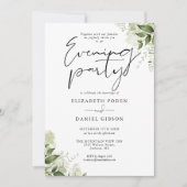 Invitation Fleurs de verdure Photo Mariage Soirée (Devant)