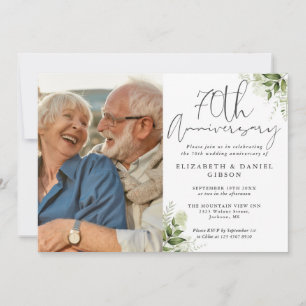 Invitation Fleurs de verdure pour le 70e anniversaire de mari