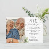Invitation Fleurs de verdure pour le 70e anniversaire de mari (Debout devant)