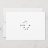 Invitation Fleurs de verdure pour le 70e anniversaire de mari (Dos)