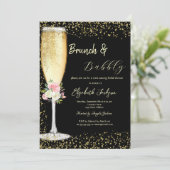 Invitation Fleurs de Verre de Champagne Diamants (Debout devant)