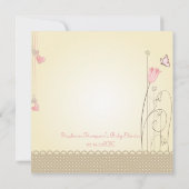 Invitation Fleurs de Whimsical C'est un Baby shower de fille (Dos)