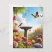 Invitation Fleurs de Zinnia Fleurie Joyeux Anniversaire (Dos)