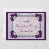 Invitation Fleurs décoratives et anniversaire de vue de (Devant)