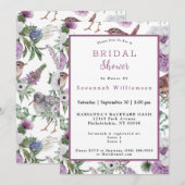 Invitation Fleurs d'Écosse Oiseaux Douce eau Mariage (Devant / Derrière)