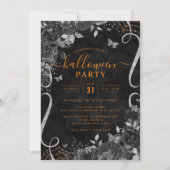 Invitation Fleurs défilantes Halloween Orange foncé Spooky (Devant)