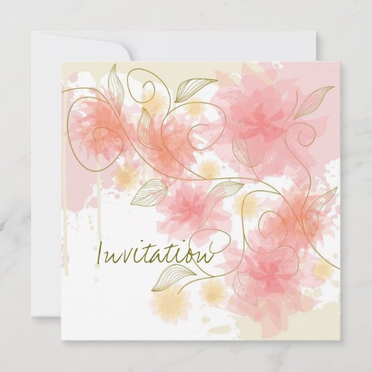 Invitation fleurs délicates (Devant)