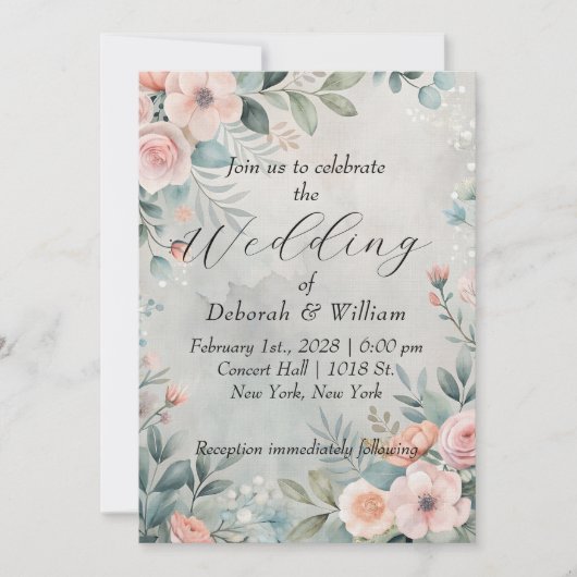 Invitation Fleurs Délicates (Devant)