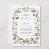 Invitation Fleurs Délicates | Blason de Mariage Sur Mesure (Devant)