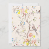 Invitation fleurs délicates et feuille à la chinoise (Dos)