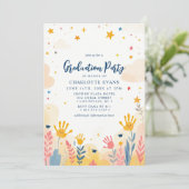 Invitation Fleurs d'empreintes de main Photo de remise de dip (Debout devant)