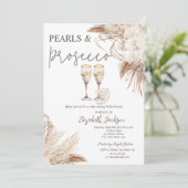 Invitation Fleurs des Pampas Perles Prosecco Enterrement de V (Debout devant)