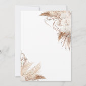 Invitation Fleurs des Pampas Perles Prosecco Enterrement de V (Dos)
