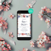 Invitation Fleurs désireuses Aquarelle Mariage hivernal