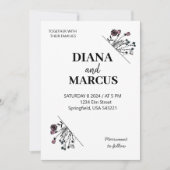 Invitation Fleurs dessinées à la main avec style (Devant)