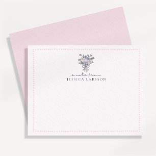 Invitation fleurs dessinées à la main, cadre pointillé une no