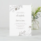 Invitation Fleurs dessinées à la main Mariage d'aquarelle rus (Debout devant)