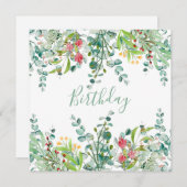 Invitation Fleurs d'été blanches Fête d'anniversaire Invitati (Devant / Derrière)