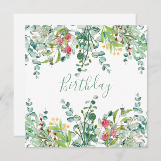 Invitation Fleurs d'été blanches Fête d'anniversaire Invitati (Devant / Derrière)