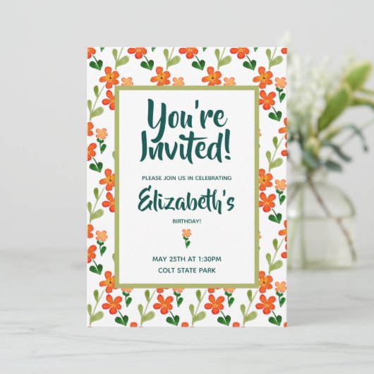 Invitation Fleurs d'été brillantes (Debout devant)
