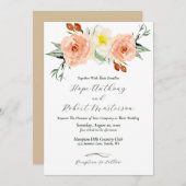 Invitation Fleurs d'été brillantes Mariage (Devant / Derrière)