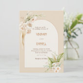 Invitation Fleurs d'été élégantes pour mariage (Debout devant)